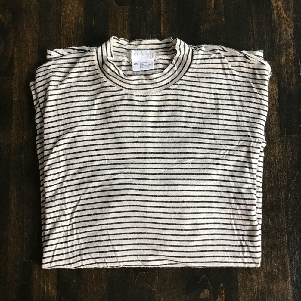 Urban Outfitters mock neck striped tee